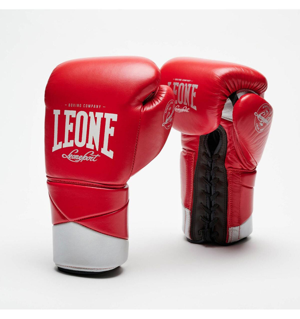 Δερμάτινα Γάντια Μποξ με Κορδόνια Leone Authentic GN106L - Red